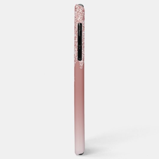 Rosa Rosa Rose Glitzer Kunstgeflecht Case-Mate iPhone Hülle (Hinten/Links)