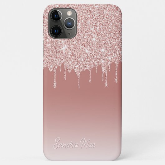 Rosa Rosa Rose Glitzer Kunstgeflecht Case-Mate iPhone Hülle (Rückseite)