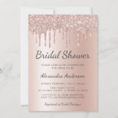 Rosa Rosa - Rose Gold Brautparty Einladung (Vorderseite)
