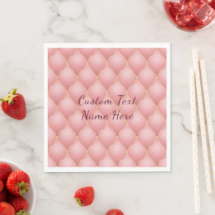 Rosa Rosa Rose Gold Diamant Custom Text Napkins Serviette