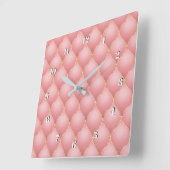 Rosa Rosa Rose Gold Diamant Tuflische Wand Uhr (Winkel)