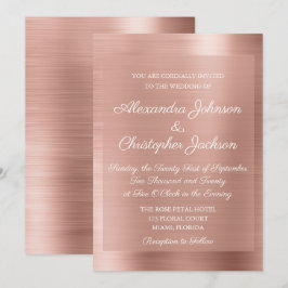 Rosa Rosa - Rose Gold Elegante Hochzeit Einladung