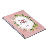 Rosa Rosa Rose Gold Floral Name Gebet-Journal Notizblock (Rechte Seite)