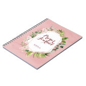 Rosa Rosa Rose Gold Floral Name Gebet-Journal Notizblock (Linke Seite)