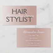 Rosa Rosa - Rose Gold gebürstetes Metallhaar Visitenkarte (Vorne/Hinten)
