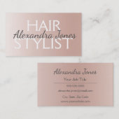 Rosa Rosa - Rose Gold gebürstetes Metallhaar Visitenkarte (Vorne/Hinten)
