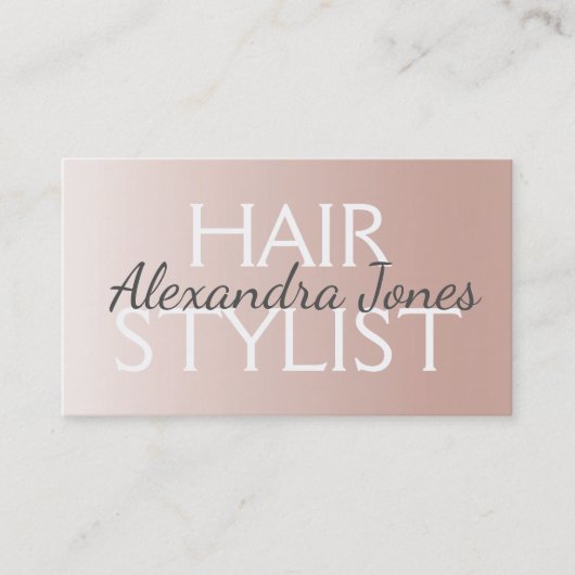 Rosa Rosa - Rose Gold gebürstetes Metallhaar Visitenkarte (Vorderseite)