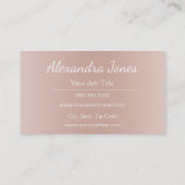 Rosa Rosa - Rose Gold gebürstetes Metallhaar Visitenkarte (Rückseite)