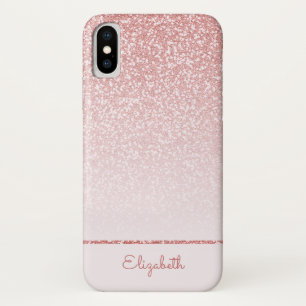 Rosa Rosa Rose Gold Glitzer Streifen Personalisier Case-Mate iPhone Hülle