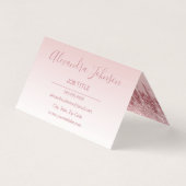 Rosa Rosa - Rose Gold Glitzer und Sparkor Visitenkarten (Rückseite)