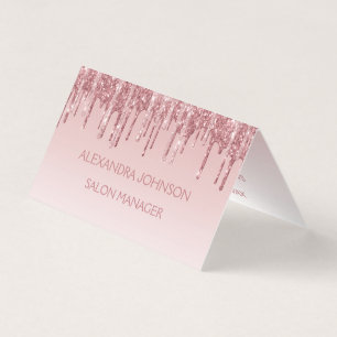 Rosa Rosa - Rose Gold Glitzer und Sparkor Visitenkarten