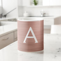 Rosa Rosa - Rose Gold Metallischer Monogramm Name