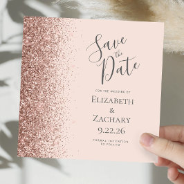 Rosa Rosa-Rose-Gold Save the Date Ankündigung