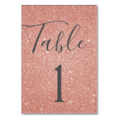 Rosa Rosa - Rose Gold Sparkline Tischnummer (Rückseite)