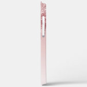 Rosa Rosa - Rose Gold Sparkor Glitzer Monogramm Case-Mate iPhone Hülle (Rückseite / Links)