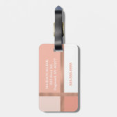 Rosa Rosa Rose Gold Streifen Farbblock Gepäckanhänger (Rückseite vertikal)