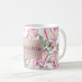 Rosa-Rosa-Rose Kaffeetasse (VorderseiteRechts)