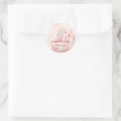 Rosa Rosa Rose Mädchen Dedication Runder Aufkleber (Tasche)