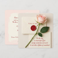 Rosa Rosa-Rose mit rotem Wachs-Siegel