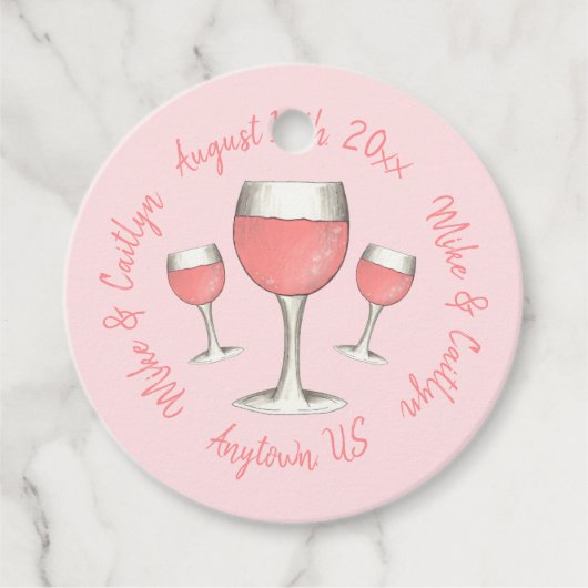 Rosa Rosa Rose Rosé Brautparty Geschenkanhänger (Vorderseite)