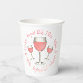 Rosa Rosa Rose Rosé Brautparty Pappbecher (Vorderseite)