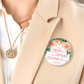 Rosa Rosa Rose schwerhörig Abzeichen | Ich bin tau Button