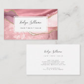 Rosa Rosa-Rose und Goldene Glitzer Visitenkarte (Vorne/Hinten)