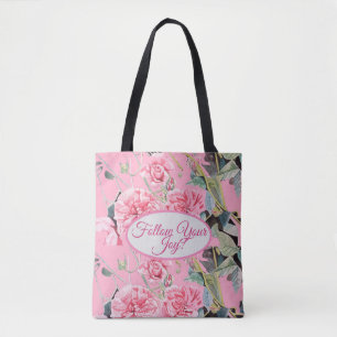 Rosa rosa Rosen floral Folge Deiner Freude Muster Tasche