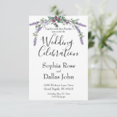 Rosa Rosa Rosenblume Eukalyptus Wedding Einladung (Stehend Vorderseite)