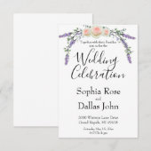 Rosa Rosa Rosenblume Eukalyptus Wedding Einladung (Vorne/Hinten)