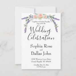 Rosa Rosa Rosenblume Eukalyptus Wedding Einladung