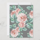 Rosa Rosa Rosenblüte Geburtstagsparty Einladung (Rückseite)