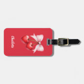 Rosa Rosa-Rosengarbe Gepäckanhänger (Vorderseite horizontal)