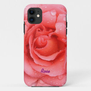 Rosa Rosa-Rosenwasser tropft Personalisiert iPhone 11 Hülle