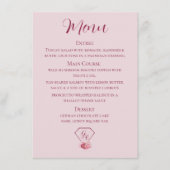 Rosa-Rosa-Rot-Hochzeitsmenü und Crimson-Rot-Menü Menükarte (Vorderseite)