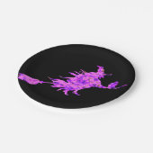 Rosa Rosa Rotzunge Pappteller (Schrägansicht)