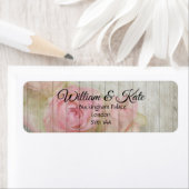 Rosa Rosa Rücksendeadresse Hochzeitslabel (Insitu)