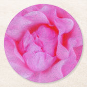 Rosa Rosa Runder Pappuntersetzer (Vorderseite)