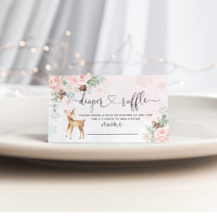 Rosa Rosa Schneeflocken, Reh-Windelraffinerie Begleitkarte