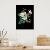 Rosa Rosa-Schwarz-Hintergrund Poster (Küche)