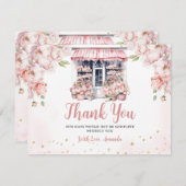 Rosa Rosa Sie ist vom Brautparty des Marktes Dankeskarte (Vorne/Hinten)