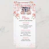 Rosa Rosa Sie ist vom Brautparty des Marktes Menükarte (Vorne/Hinten)