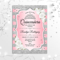 Rosa Rosa Silber Quinceanera