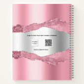 Rosa Rosa silber-Spitzname Notizblock (Rückseite)