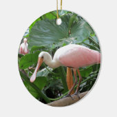 Rosa rosa Spoonbill-Vogel Keramikornament (Links)