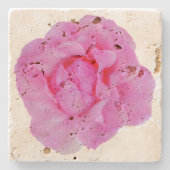 Rosa Rosa Steinuntersetzer (Vorderseite)