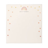 Rosa Rosa Terracotta Rainbow Confetti Custom Niedl Notizblock (Vorderseite)
