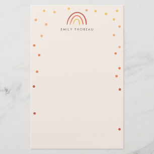 Rosa Rosa Terracotta Rainbow Custom Personalisiert Briefpapier