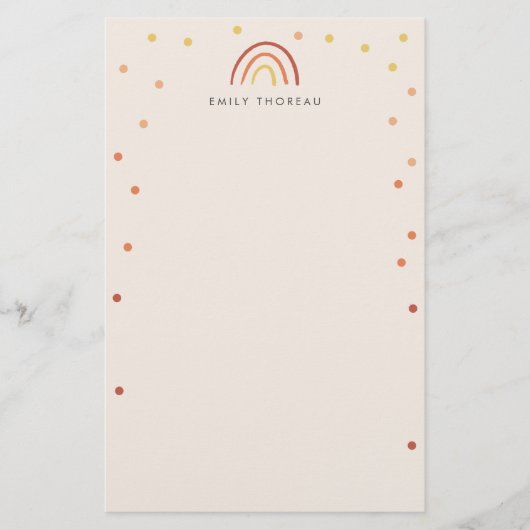 Rosa Rosa Terracotta Rainbow Custom Personalisiert Briefpapier (Vorderseite)