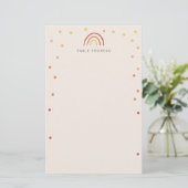 Rosa Rosa Terracotta Rainbow Custom Personalisiert Briefpapier (Stehend Vorderseite)